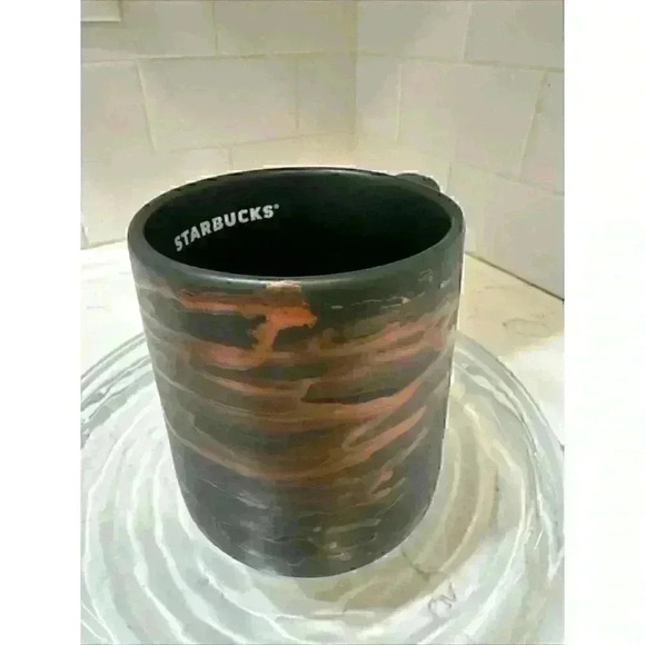 Copper and Green Starbucks Coffee Tea Mug 12oz Dishwasher Safe Swirl Wave Mug - Picture 11 of 14